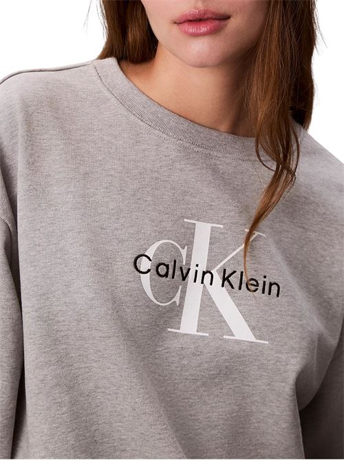 Felpa grigia in spugna di cotone Calvin Klein Jeans | LV047B234GP79